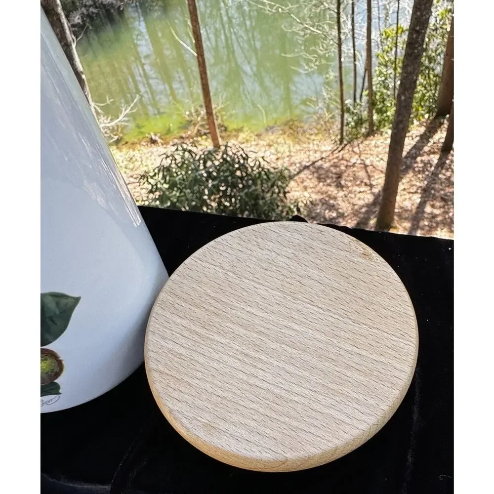 Portmerion The Tienton Squash Pear 5.5” Canister Wooden Lid EUC! -A26